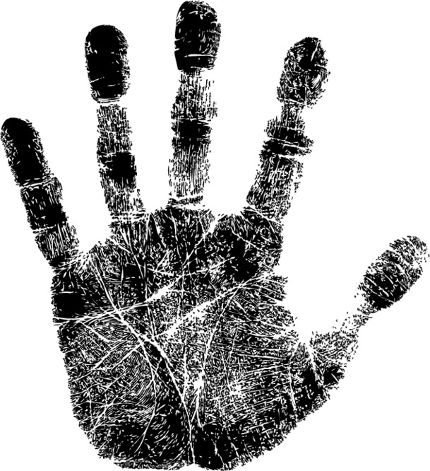 高清透明黑色墨迹掌印手指印PNG装饰素材，设计笔触图片下载