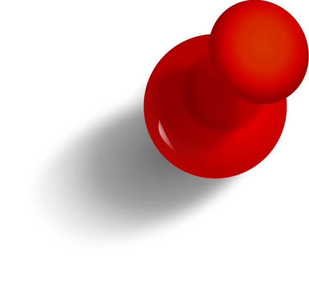 高清透明红色图钉PNG装饰元素图片，生活用品设计素材免费下载