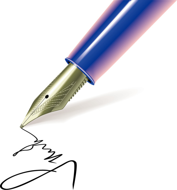 高清透明PNG签名矢量素材，墨迹笔触装饰元素设计下载