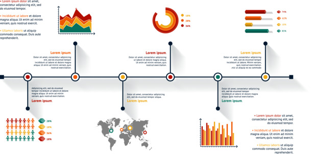 商务信息图表高清透明PNG装饰元素，PPT设计素材一键下载