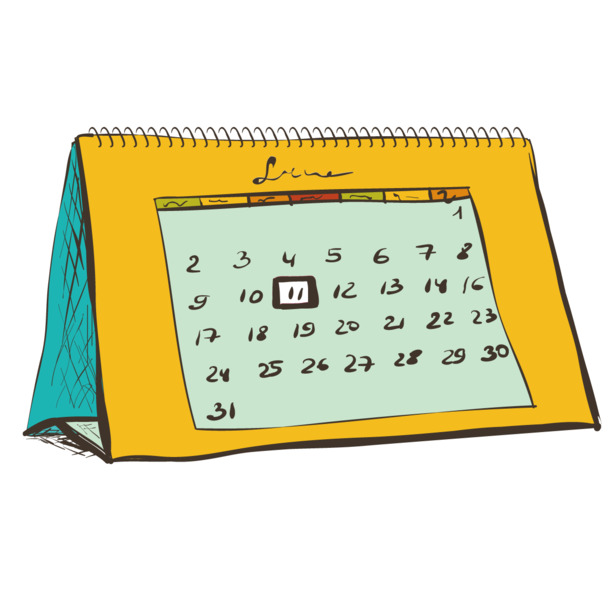 矢量手绘台历高清PNG透明装饰元素，PPT设计素材一键下载