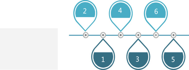 水滴图形顺序图高清透明PNG装饰素材，PPT设计专用图片下载
