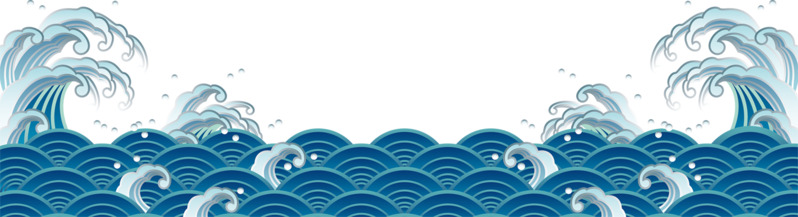 中国风波浪图案高清透明PNG装饰素材下载