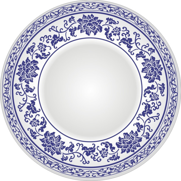 中国风青花瓷高清透明PNG装饰元素设计素材下载