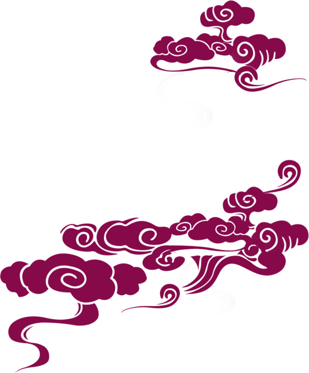 中国风古风高清透明PNG装饰素材，紫色祥云设计图片下载