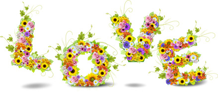 七夕情人节花朵LOVE元素高清PNG透明图片设计素材免费下载