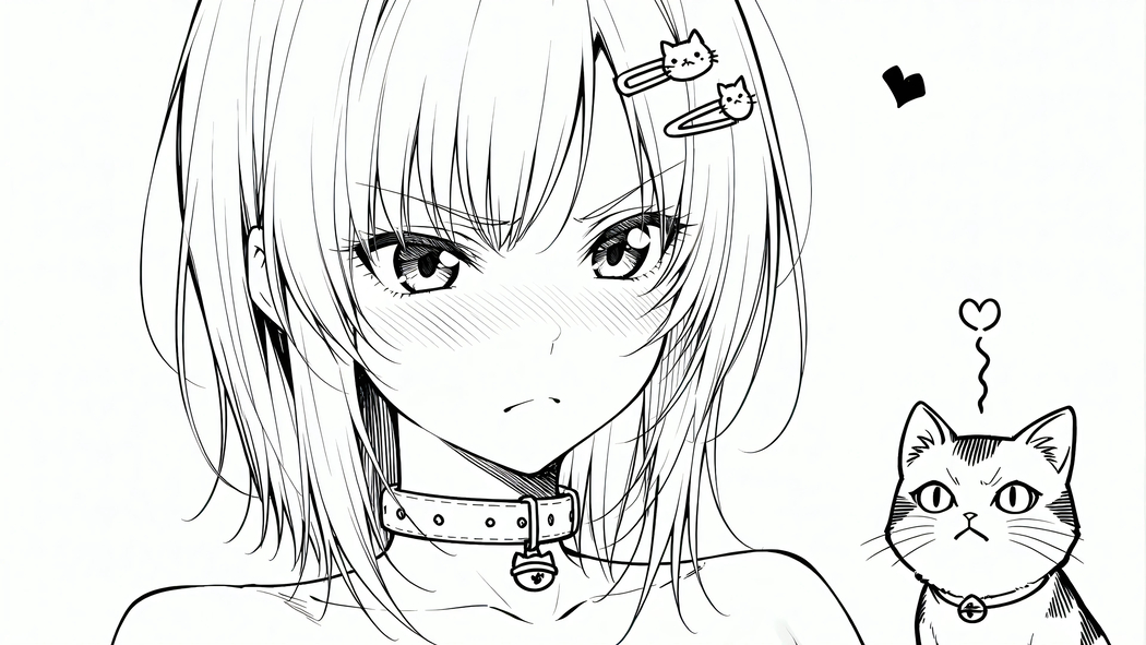 高清4K黑白线条画动漫女孩壁纸,3840x2160超清下载 高清4K黑白线条画动漫女孩壁纸,3840x2160超清下载