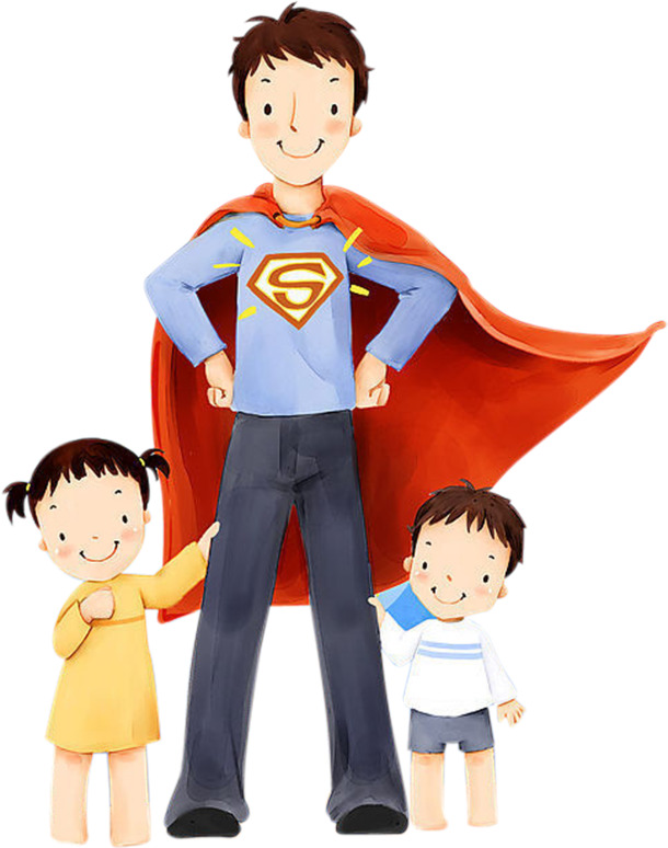 高清父亲节超人爸爸PNG透明图片-节日设计素材免费下载