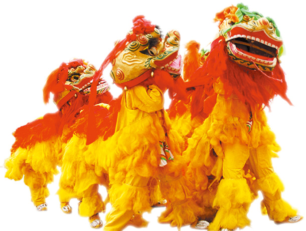 高清狮子舞PNG透明图 国庆节活动海报设计素材免费下载