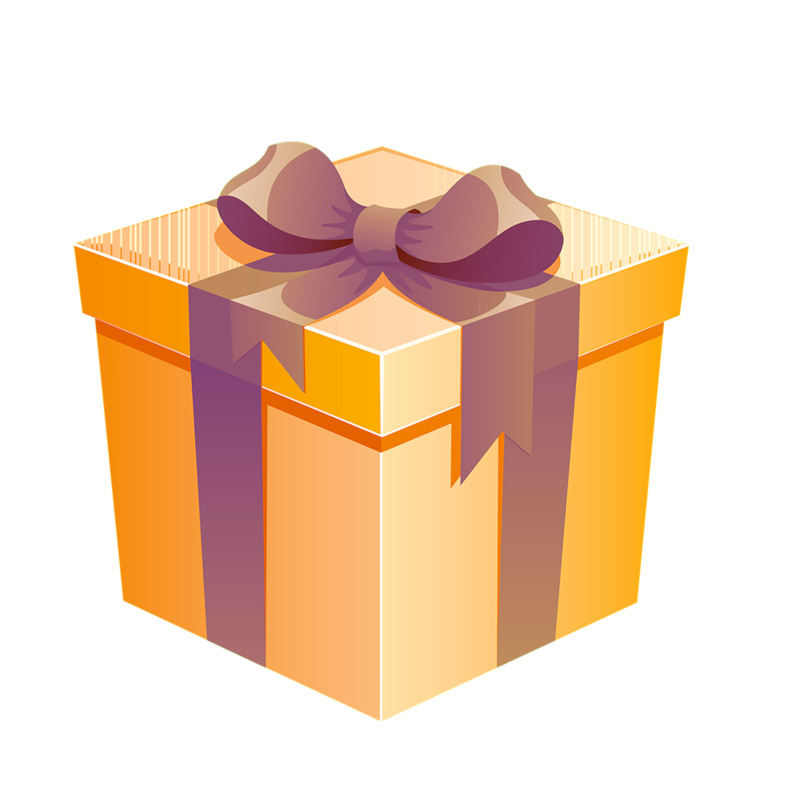 橘色礼物盒子高清PNG透明图 情人节节日设计素材免费下载