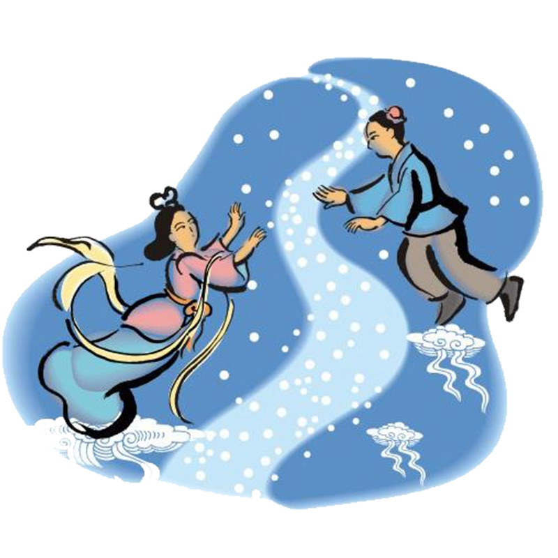 牛郎织女高清PNG透明图片-情人节节日元素设计素材免费下载