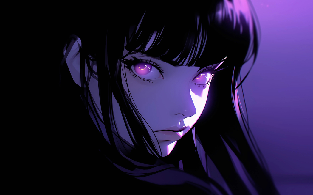紫眸动漫少女,4K暗色系高清壁纸3840x2400下载 紫眸动漫少女,4K暗色系高清壁纸3840x2400下载