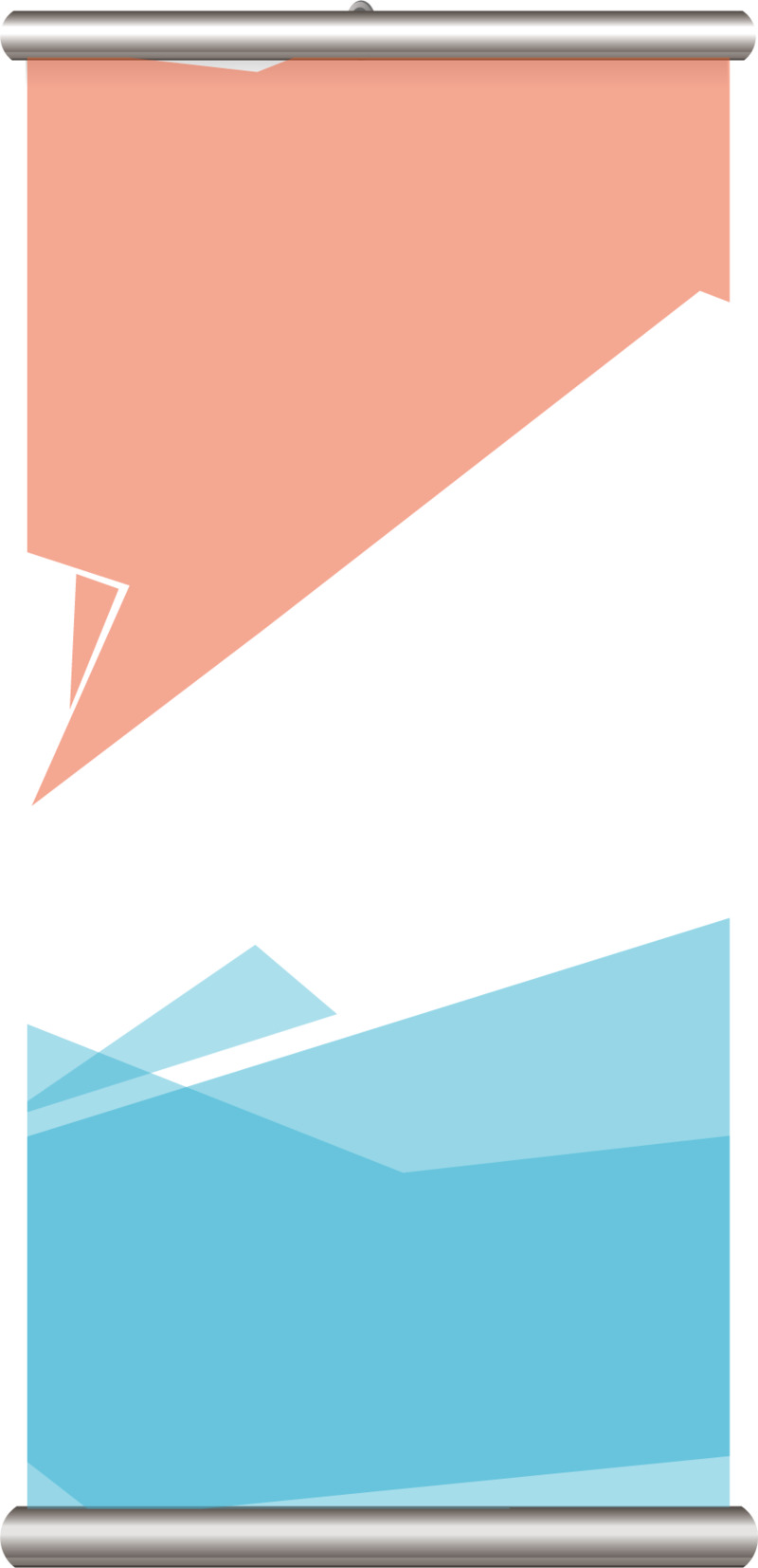 粉色手绘卡通元素易拉宝设计素材，高清PNG透明图片下载