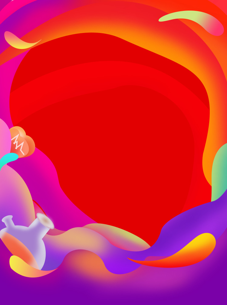 高清透明PNG格式红色流体渐变周年庆背景，含元旦春节元宵节日元素设计素材下载