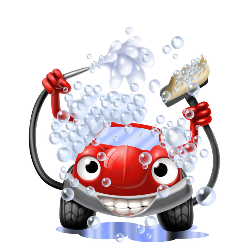 高清透明PNG创意洗车图，免扣元素设计素材一键下载