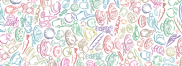 高清透明美食卡通纹理背景banner设计素材，PNG格式海报图片下载