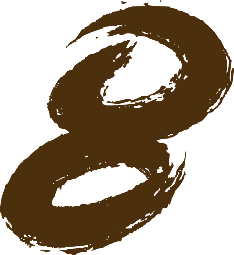 高清免扣PNG透明素材，毛笔字、八字、数字八字体设计元素图片下载