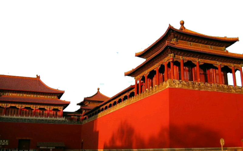 高清透明背景，古代故宫角楼建筑元素PNG摄影设计素材下载