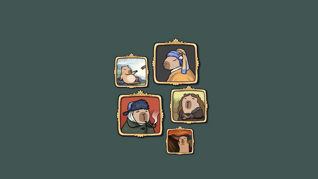 超萌卡皮巴拉卡通4K高清背景墙动漫壁纸3840x2160下载