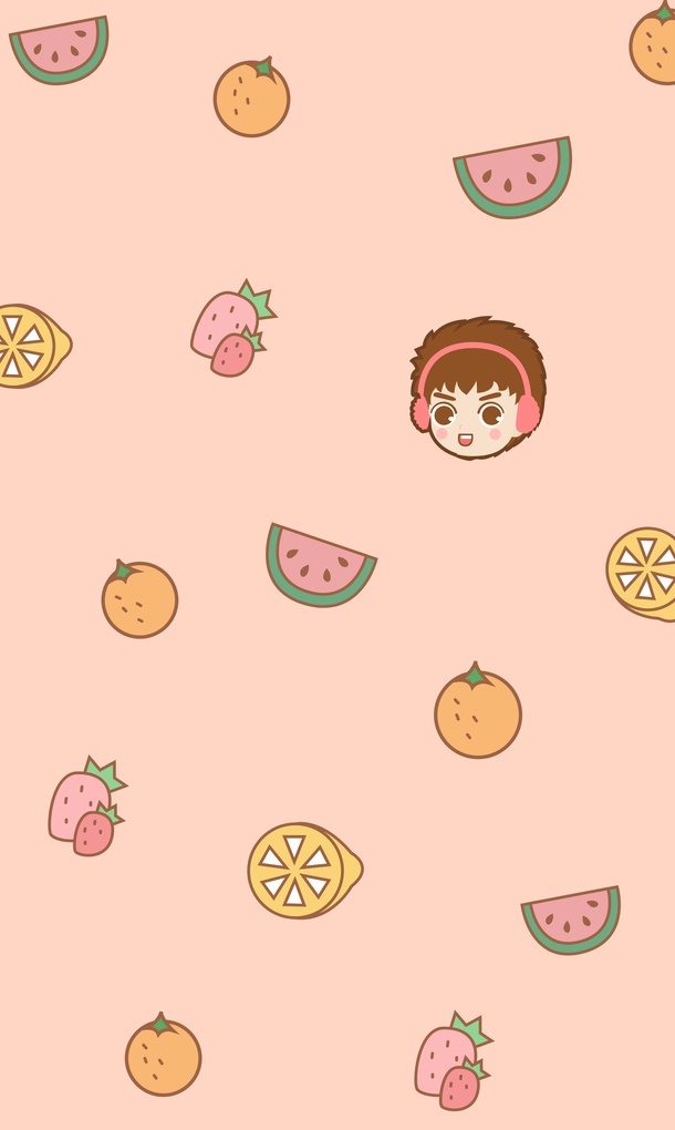 高清透明背景粉色卡通水果手绘壁纸设计素材PNG下载