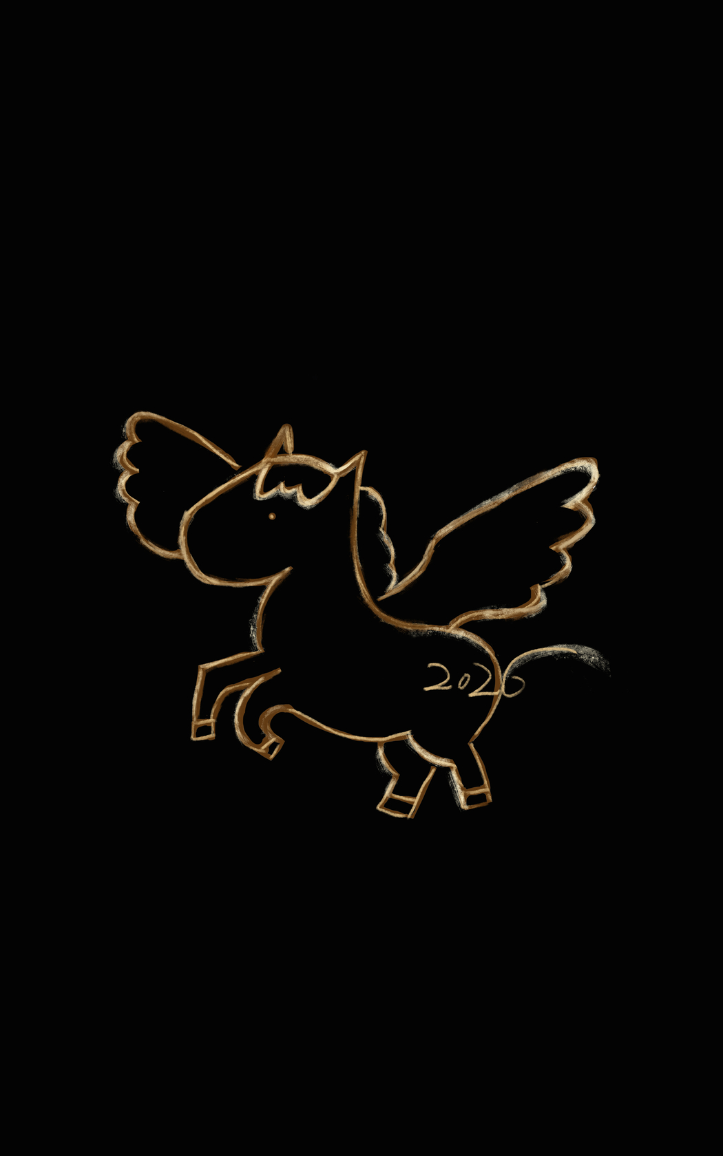 2026新年金马主题 黑色简约风4K竖屏手机高清壁纸2400x3840下载