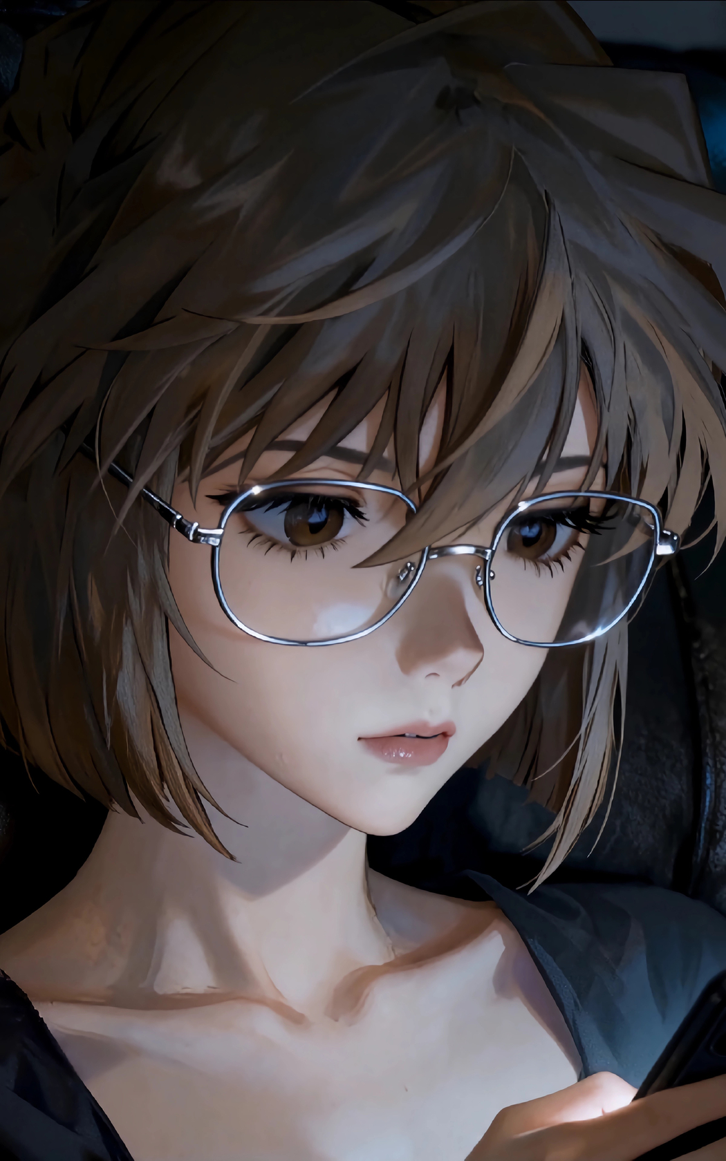 灰原哀（雪莉）4K竖屏高清眼镜造型手机壁纸 2400x3840下载