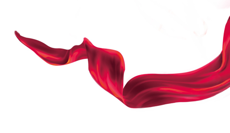 高清透明简约红色漂浮绸带PNG设计素材下载
