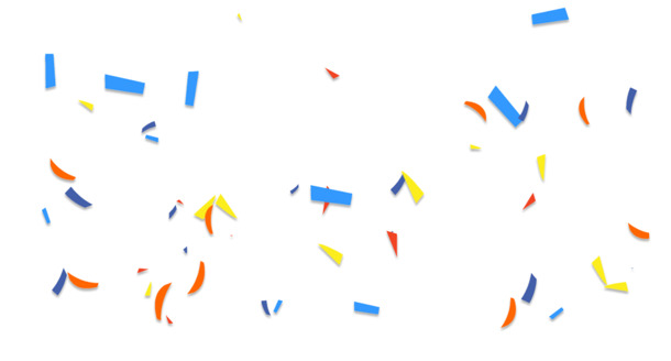 高清透明彩色碎纸与几何图漂浮元素PNG设计素材下载