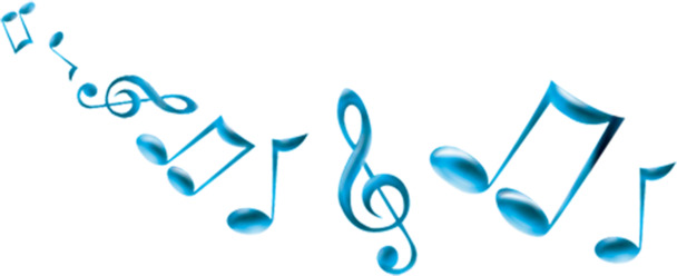 七夕卡通蓝色音符高清透明PNG漂浮元素设计素材下载