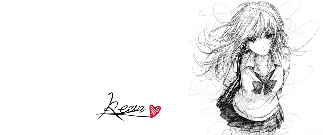 4K高清3440x1440带鱼屏动漫壁纸,铅笔画长发女孩配蝴蝶结 4K高清3440x1440带鱼屏动漫壁纸,铅笔画长发女孩配蝴蝶结