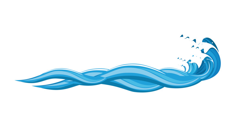 高清透明矢量手绘海浪PNG图及PSD装饰图案设计素材下载