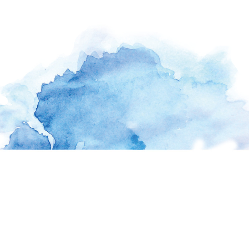 高清透明蓝色泼墨笔触PNG装饰素材，设计必备图片下载