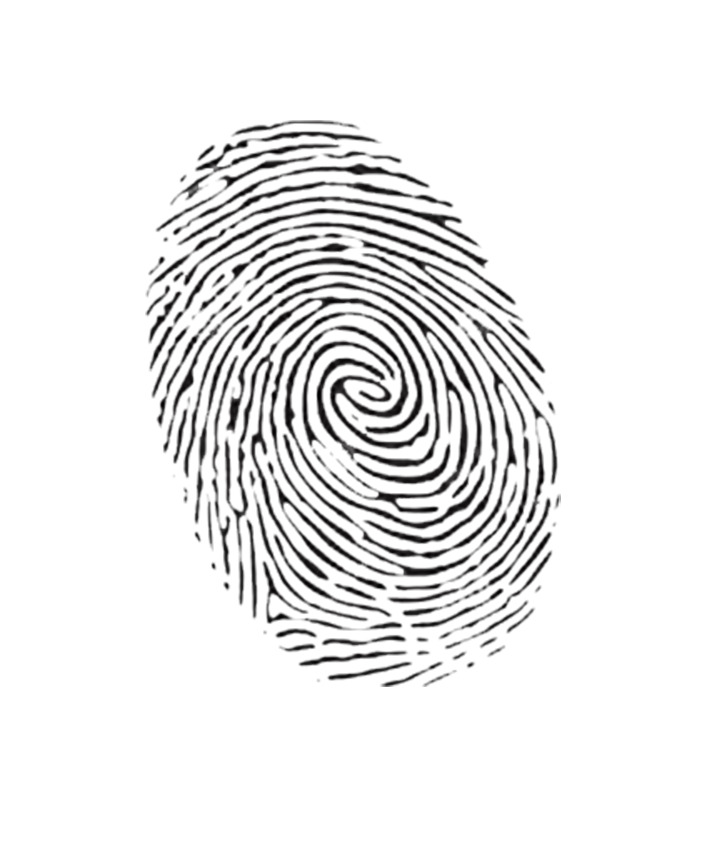 高清透明黑色倾斜指纹识别PNG装饰元素及其他设计素材图片下载