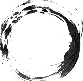 高清水墨圆形PNG透明装饰元素，墨迹笔触设计素材免费下载