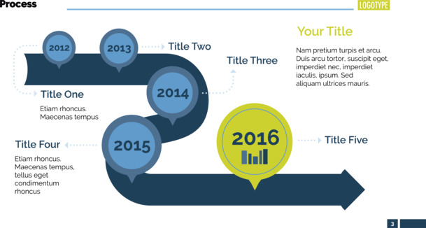 高清透明弯曲箭头时间轴PNG装饰元素，PPT设计素材免费下载
