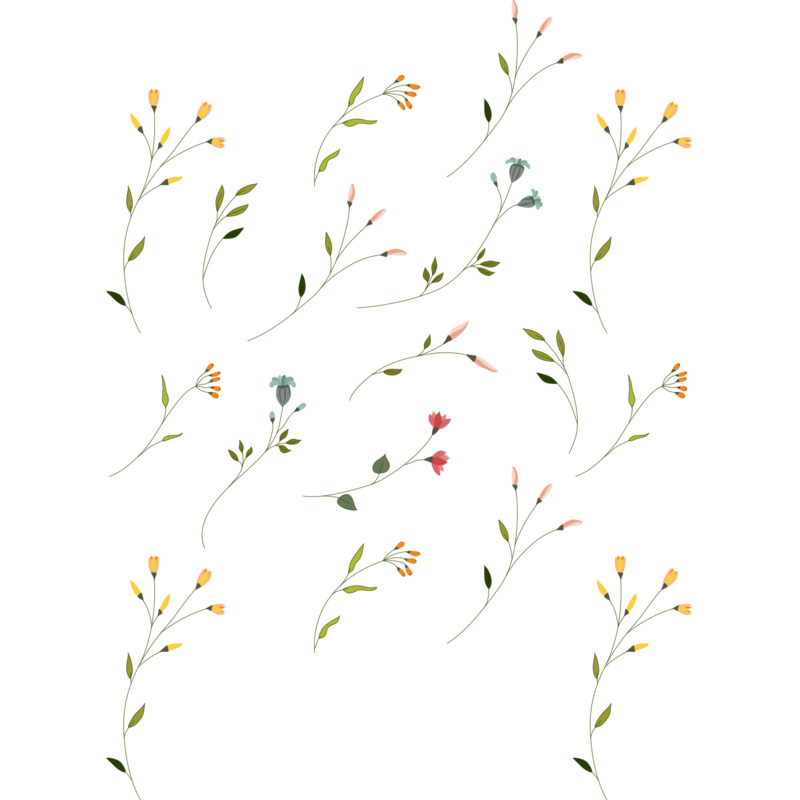 高清透明淡雅花枝背景PNG装饰元素与花纹设计素材免费下载