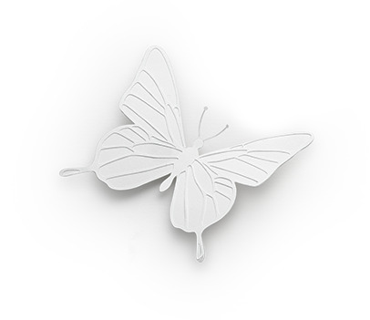 高清透明PNG白色浮雕蝴蝶创意装饰元素，动物设计素材免费下载