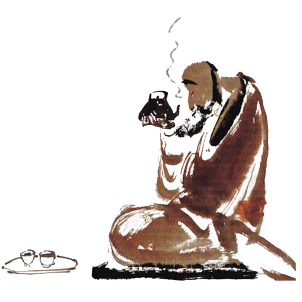 中国风喝茶主题高清PNG透明装饰元素设计素材免费下载