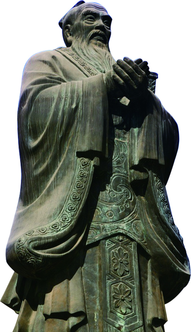 孔子儒家雕塑高清透明PNG中国风医院装饰设计素材图片下载