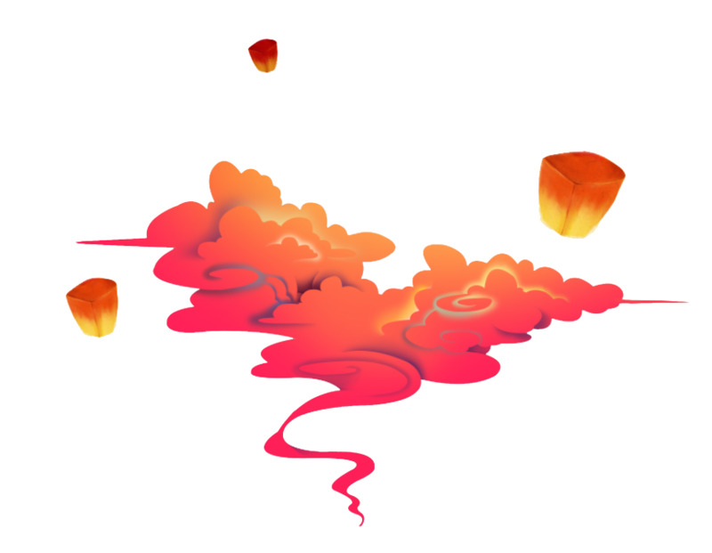 国潮风韵，中国风彩色祥云高清PNG透明装饰元素设计素材下载