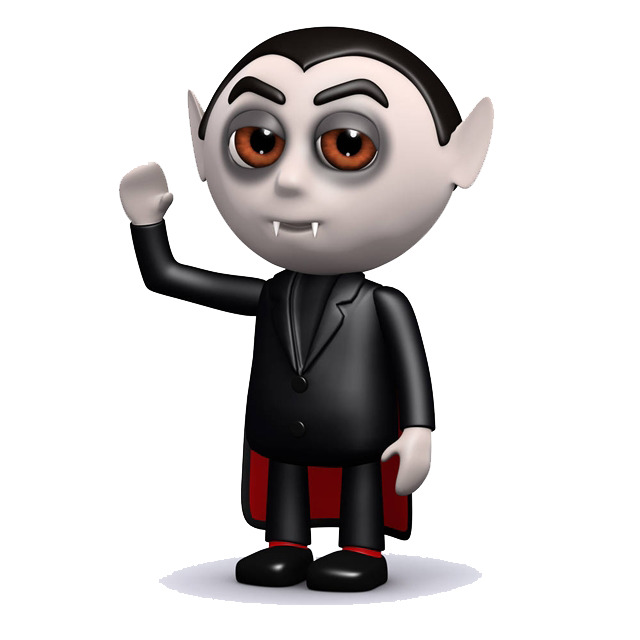 万圣节趣味吸血鬼高清PNG透明背景图，节日设计素材一键下载