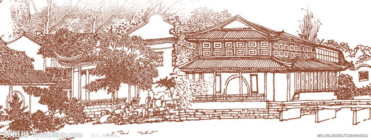 高清手绘建筑素描PNG透明图，含节日元素及其他节日设计素材下载