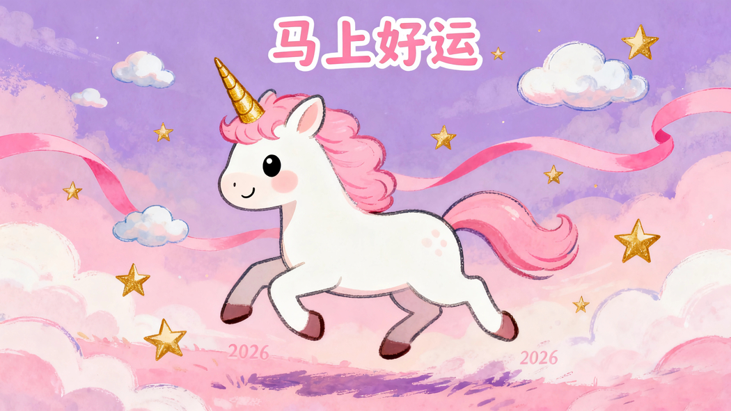 2026好运降临!可爱小马奔腾伴彩带云朵 4K高清壁纸3840x2160下载 2026好运降临!可爱小马奔腾伴彩带云朵 4K高清壁纸3840x2160下载