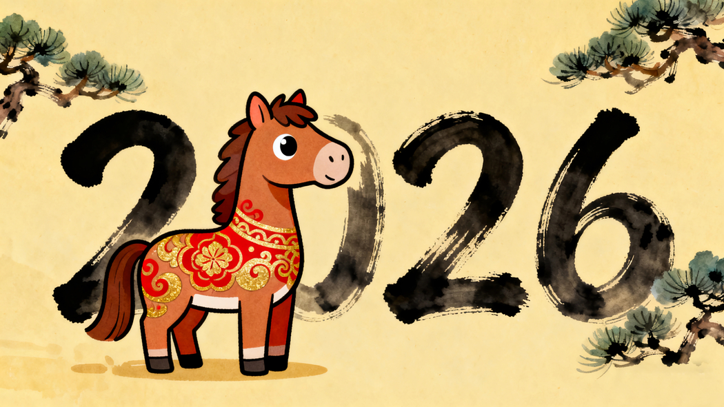 2026国风水墨数字骏马 4K超清壁纸3840x2160背景图下载