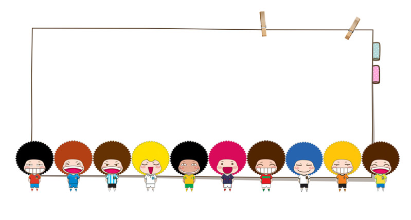 手绘卡通小报文字框设计素材，高清PNG透明+PSD格式下载