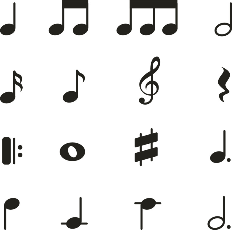 手绘卡通风格音乐节拍元素高清透明PNG图片设计素材免费下载