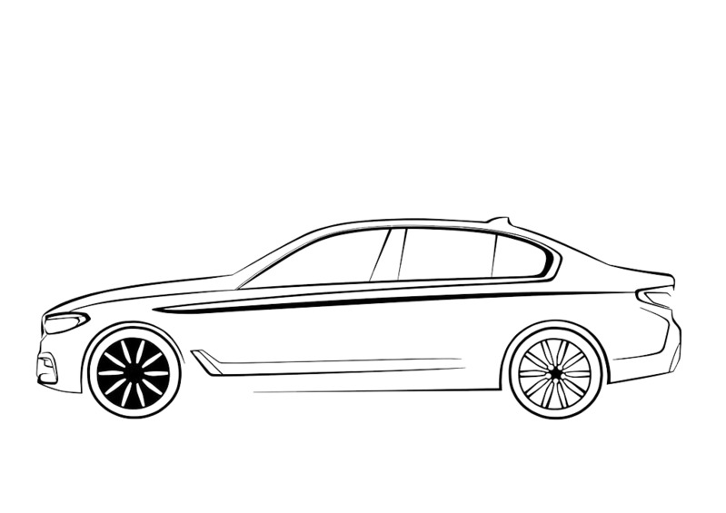 白色汽车手绘卡通高清PNG透明背景设计素材下载