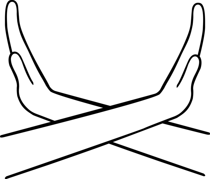 交叉手势手绘卡通简笔画，高清透明PNG矢量设计素材下载