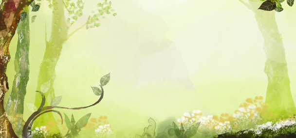 神秘森林高清透明PNG背景元素，海报banner设计素材免费下载