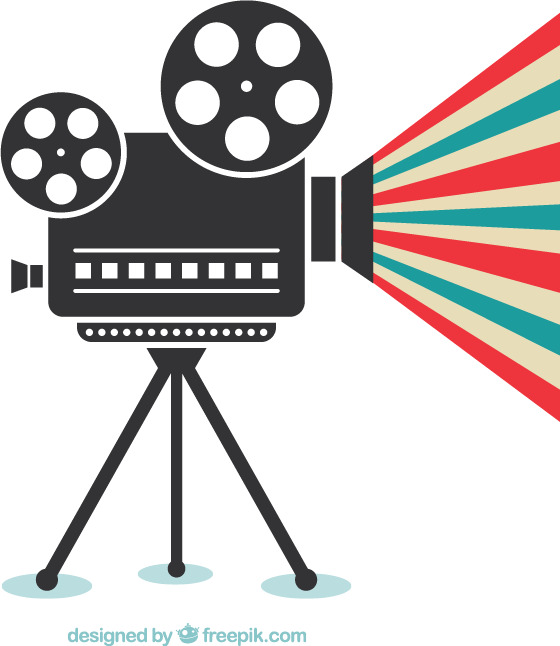 创意电影放映机高清PNG透明免扣矢量素材，设计标签元素图片下载